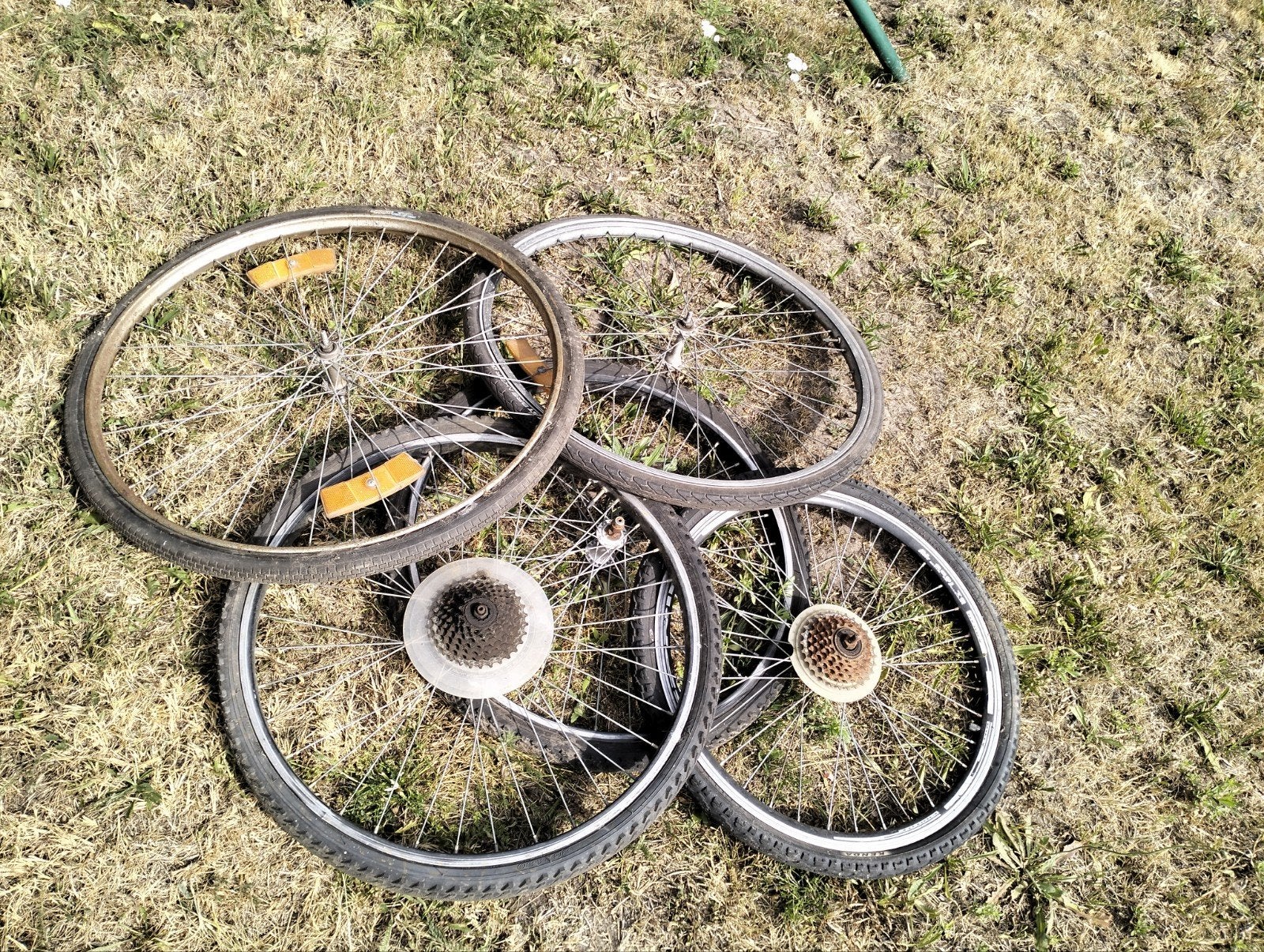 4 fietswielen met band op en Thomson fiets, Fietsen en Brommers, Ophalen, Band