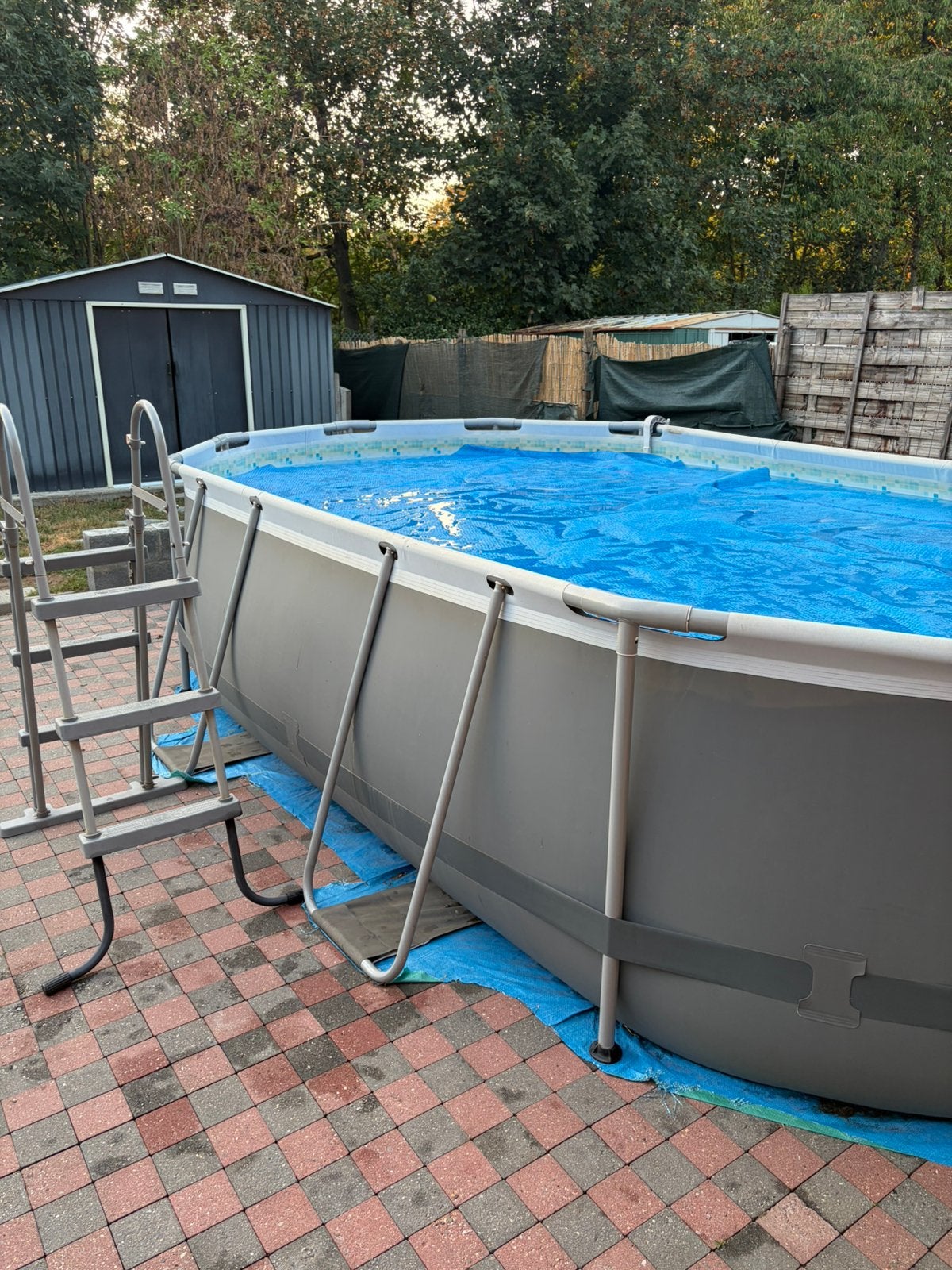 Piscine plus filtration et pompe à chaleur, Enlèvement, Utilisé, 80 à 120 cm, Piscines hors sol