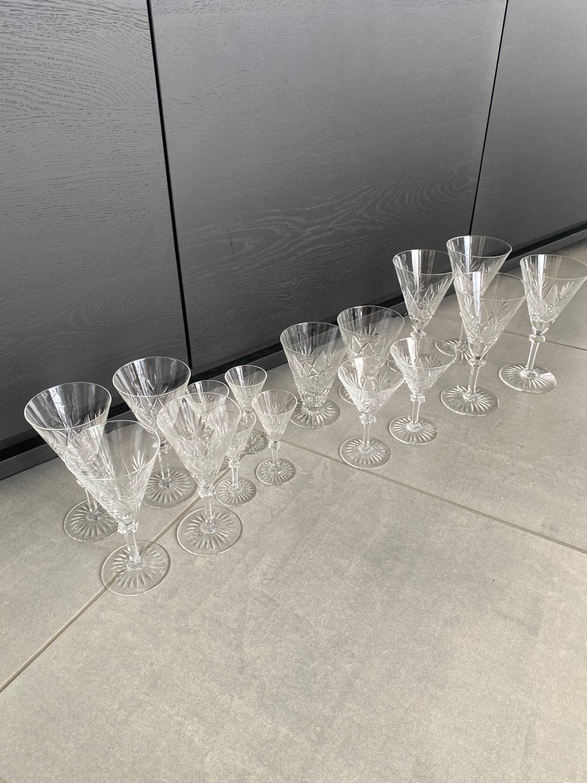 Lot de 16 verres Eurydice Val Saint Lambert, Collections, Enlèvement, Comme neuf