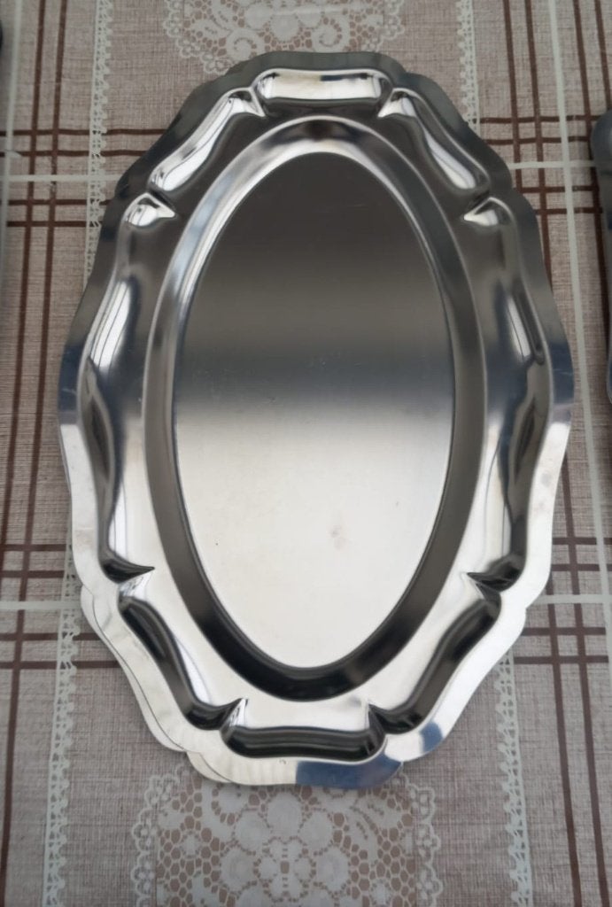 Set inox serveerschalen – verschillende vormen en formaten, Maison & Meubles, Enlèvement, Comme neuf, Classique, Balance ou Balances