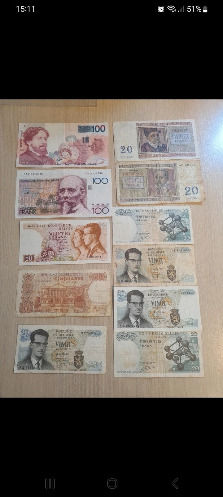 lot billets francs de Belgique, Enlèvement ou Envoi, Belgique, Billets en vrac