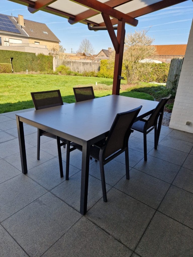 Azur tuinset met 6 stoelen, Ophalen, 6 zitplaatsen, Zo goed als nieuw, Tuinset