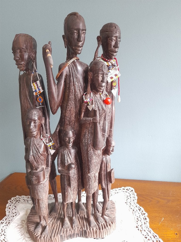Beeld, Antiek en Kunst, Ophalen, Handgemaakt, 20 - 50 cm, Hout
