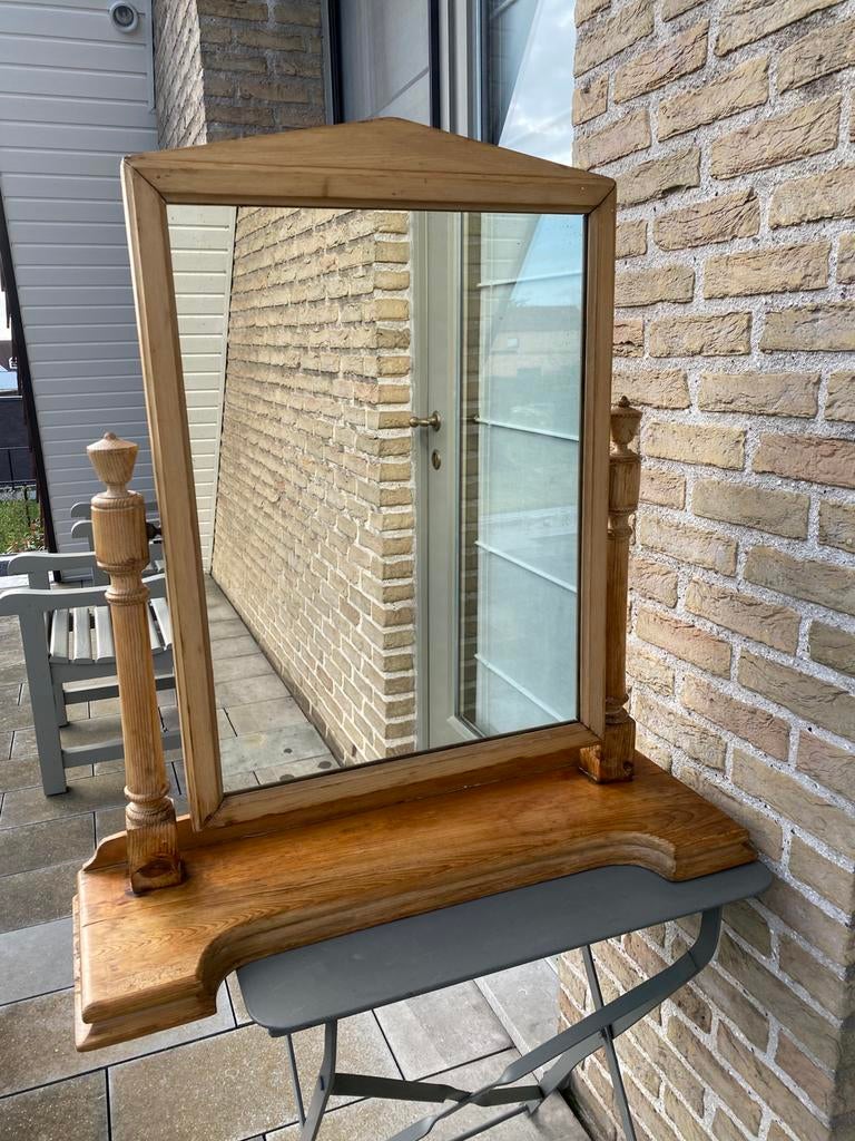 Oude pitch pine houten spiegel, Ophalen