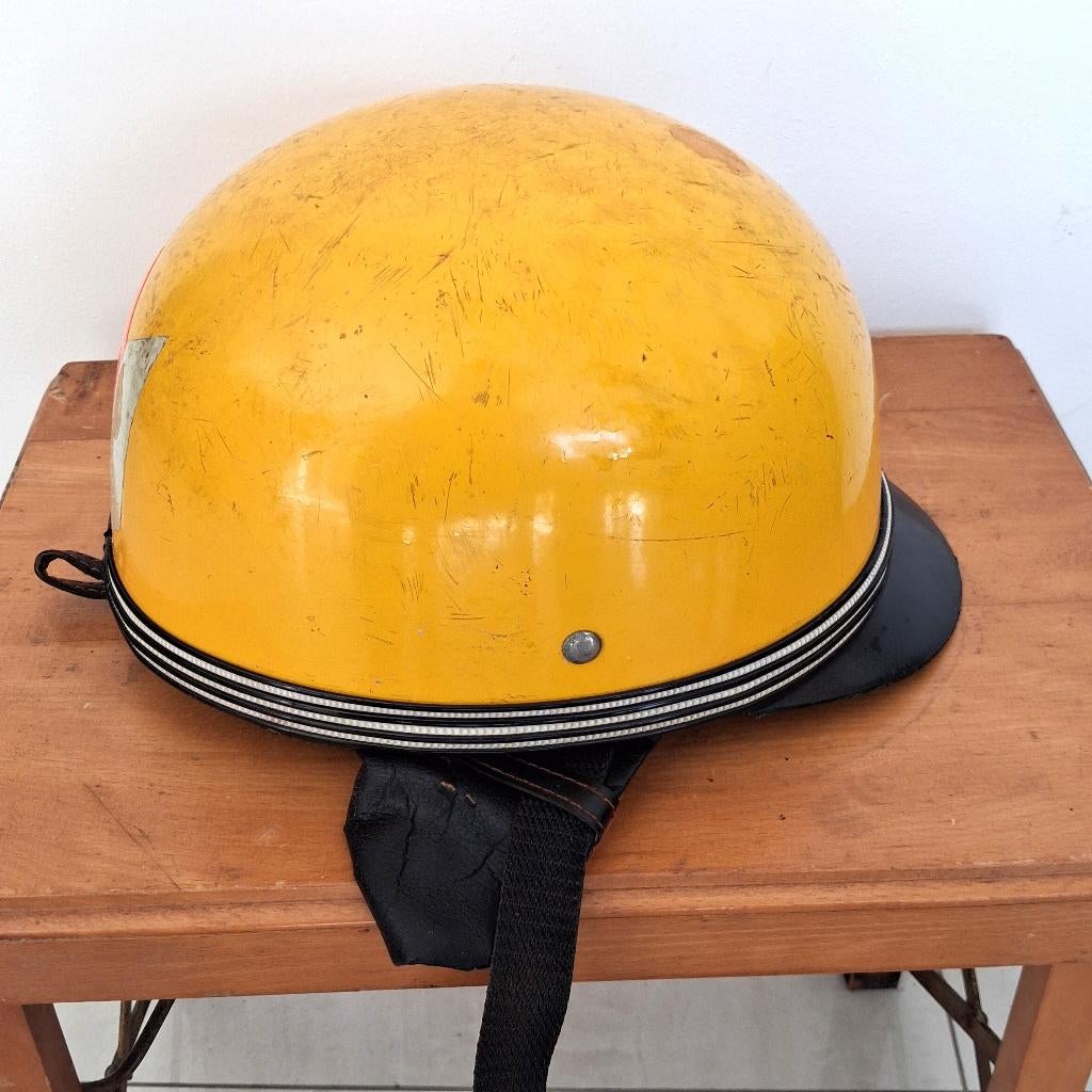 vintage knalgele motorhelm, Motoren, Ophalen of Verzenden, Tweedehands, M, Kinderen