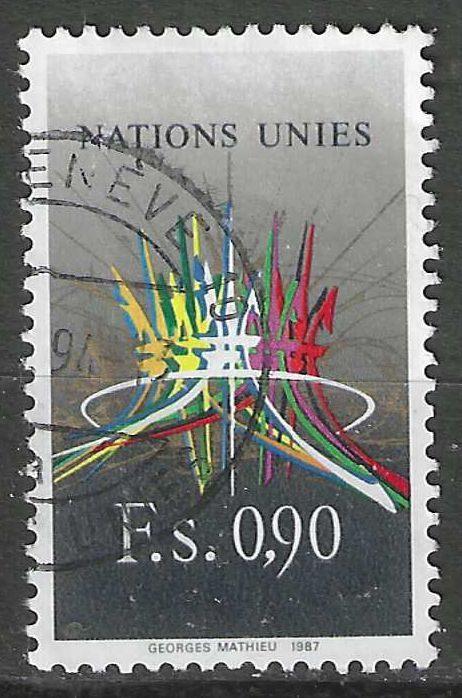 VN-Geneve 1987 - Yvert 152 - Georges Mathieu - 90 c. (ST), Verzenden, Gestempeld