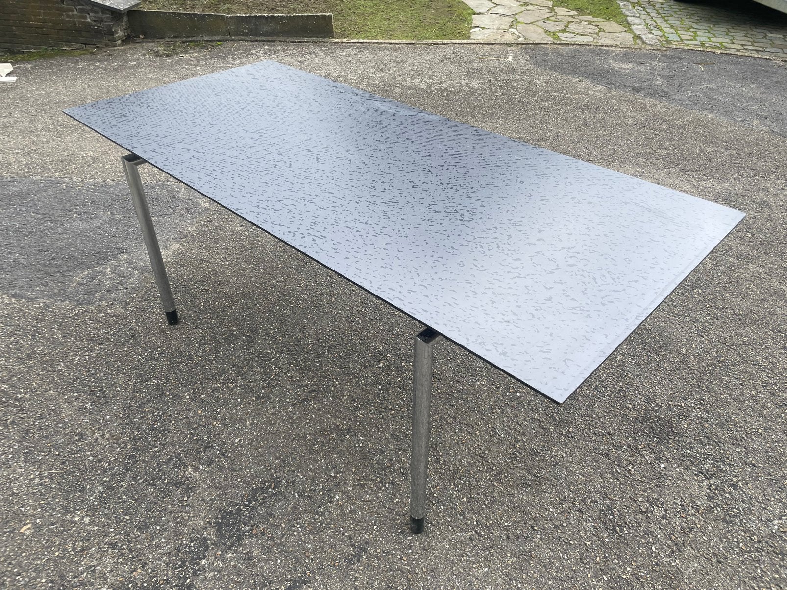 3 tables de bureau avec plateau en formica/mdf, Enlèvement, Utilisé, Noir