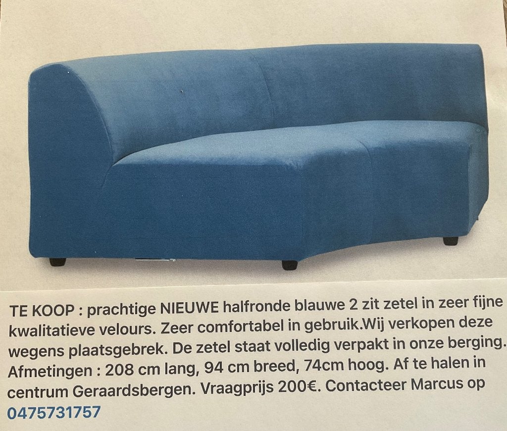 Nieuwe gebogen hoekzetel te koop, Huis en Inrichting, Ophalen, Nieuw, Stof, Design