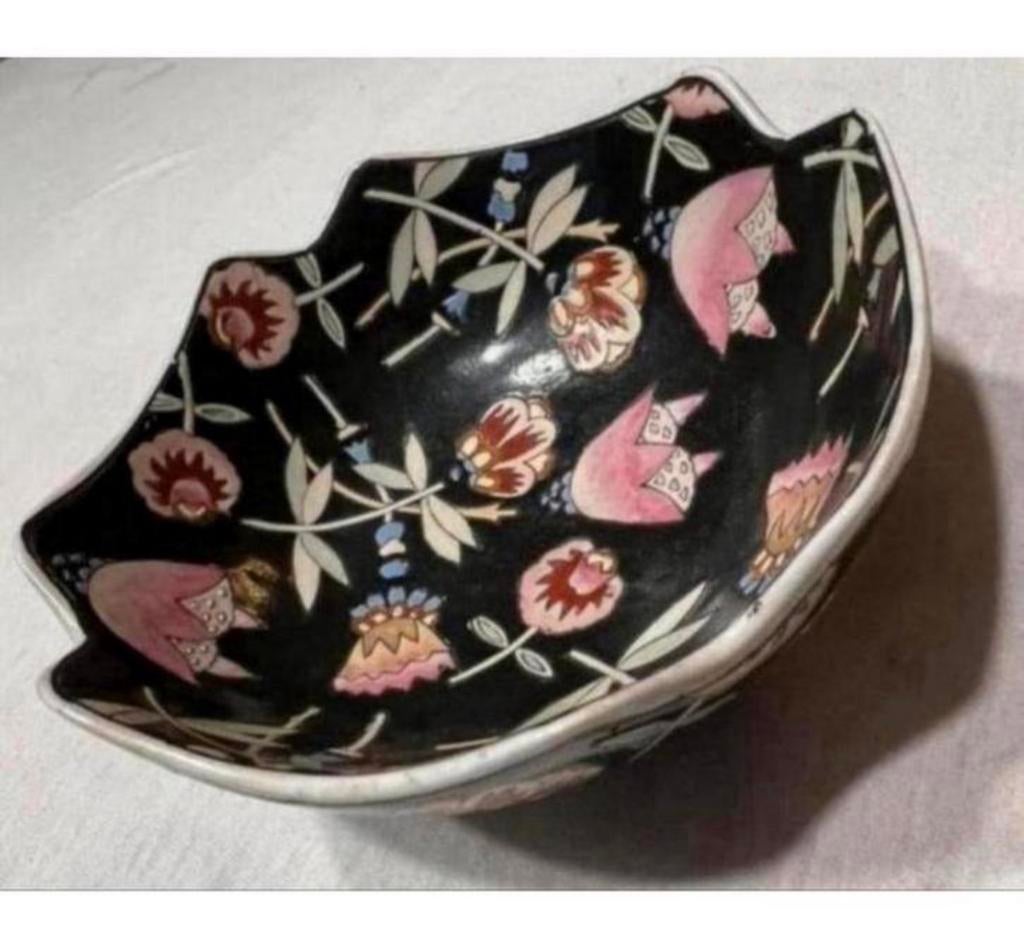 Antiek Vintage Servies Porselein Schaal - made in macau deco, Antiek en Kunst, Antiek | Schalen, Ophalen of Verzenden