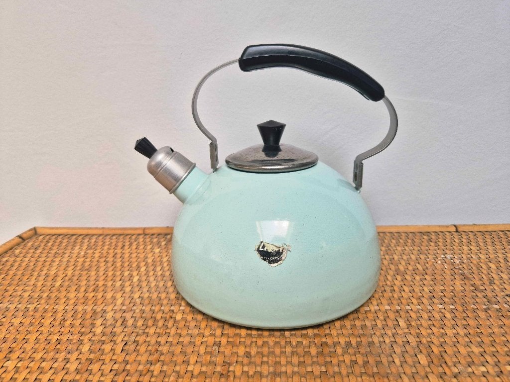 Vintage blauwe geëmailleerde waterkoker/theepot, Ophalen