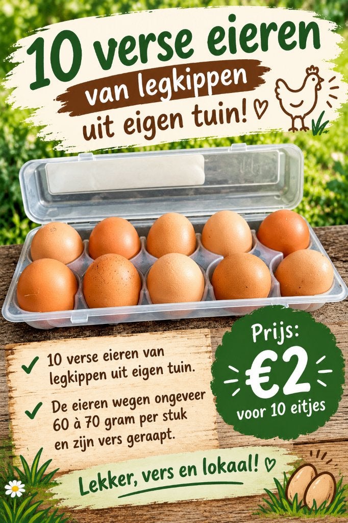 10 verse eieren – rechtstreeks uit eigen tuin!, Enlèvement