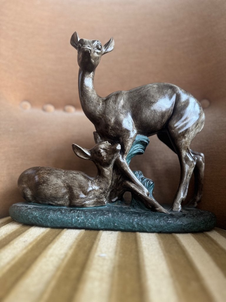 Hinde met kalf - Buonamici - art deco, Antiquités & Art, Curiosités & Brocante, Enlèvement