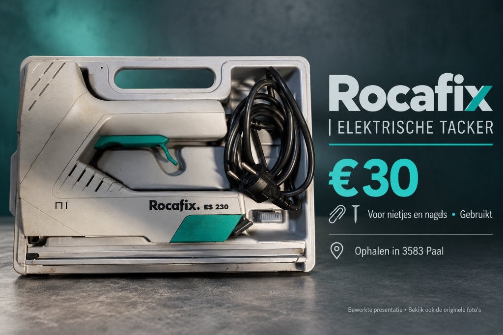Rocafix ES 230 elektrische tacker • met opbergkoffer, Ophalen of Verzenden, Gebruikt, Elektrisch, Gereedschap of Accessoires