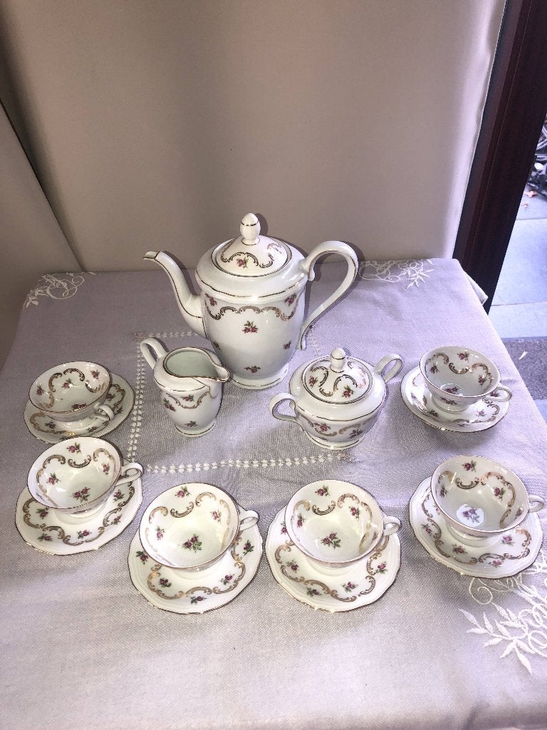 service à café en porcelaine, Enlèvement, Comme neuf, Porcelaine, Service complet