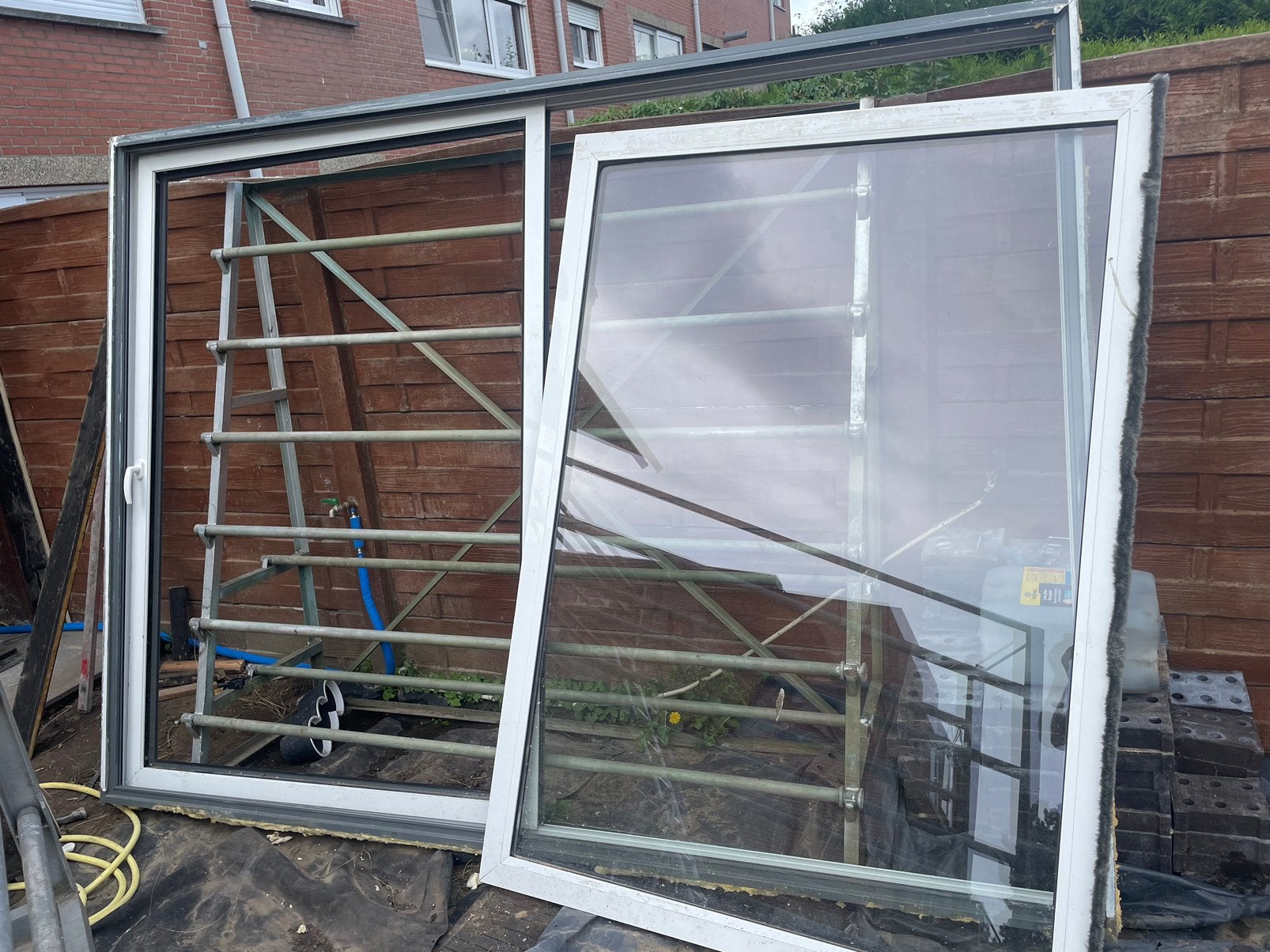 Aluminium schuifdeur 286x202 cm, Ophalen, Zo goed als nieuw, Aluminium