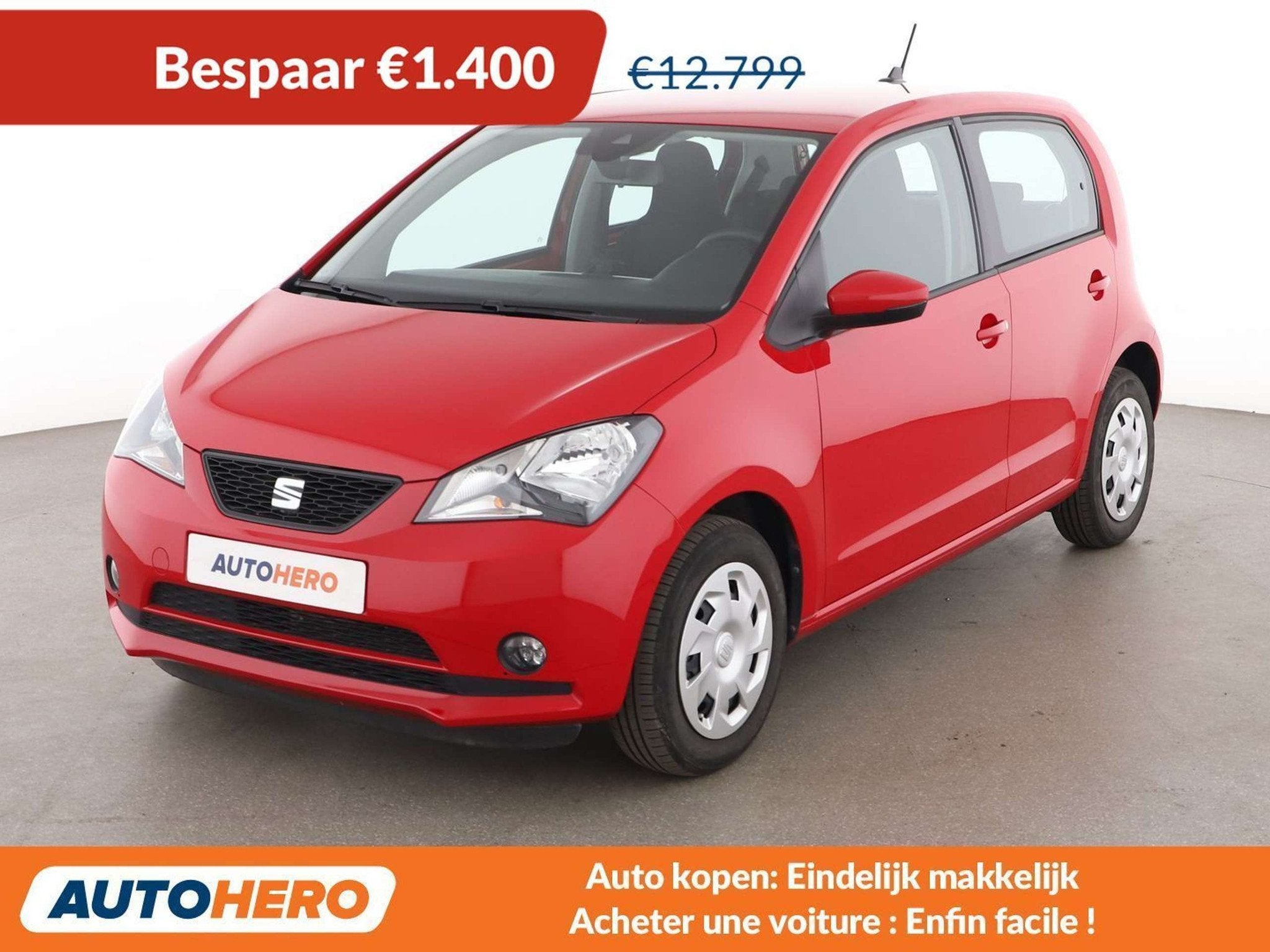 SEAT Mii Electric drive 61 kW (année de construction 2020), Autos, Seat, Rouge, 1160 kg, Mii, Noir