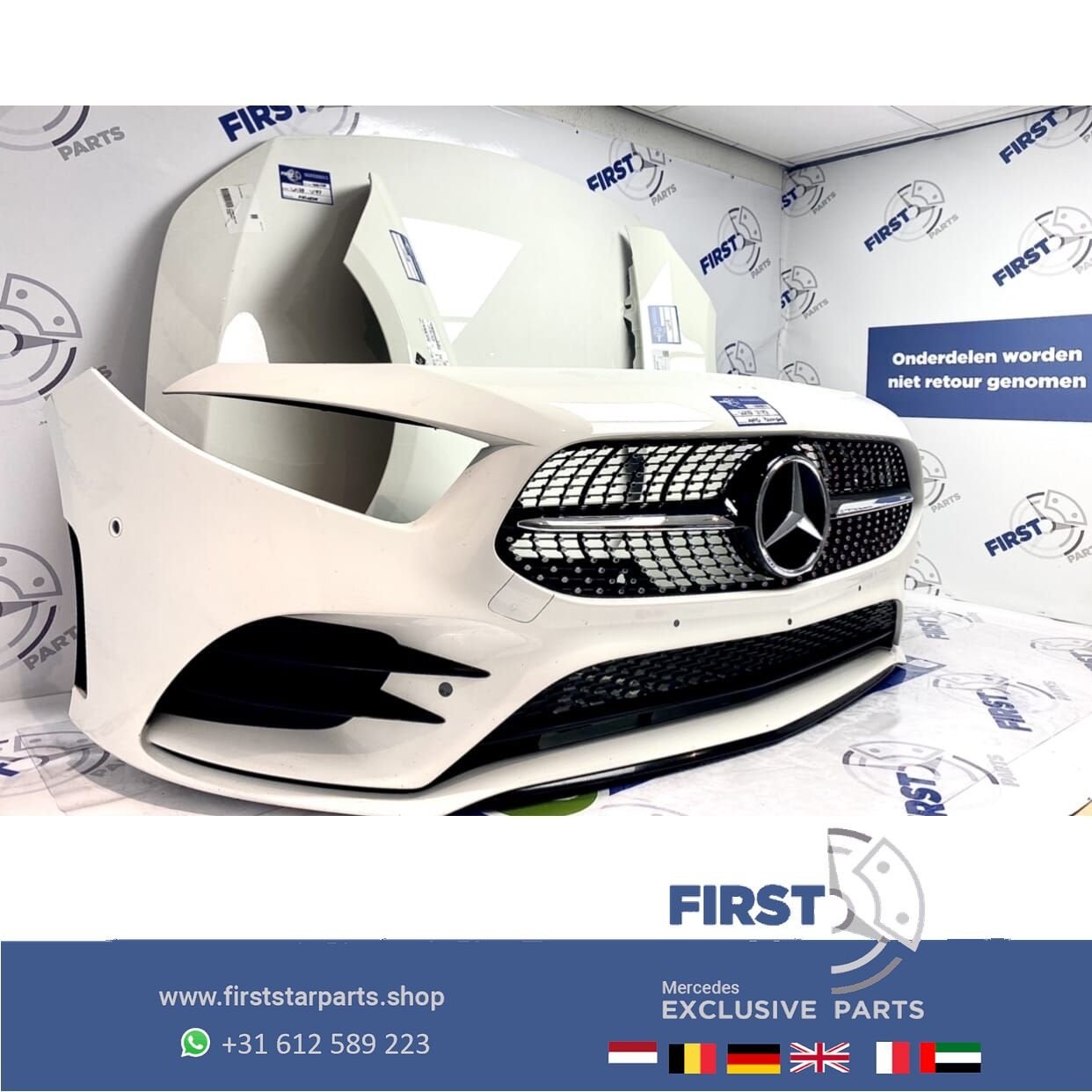 2023 W177 V177 AMG LINE VOORKOP WIT origineel Mercedes A KLA, Gebruikt, -, Voor, Ophalen of Verzenden
