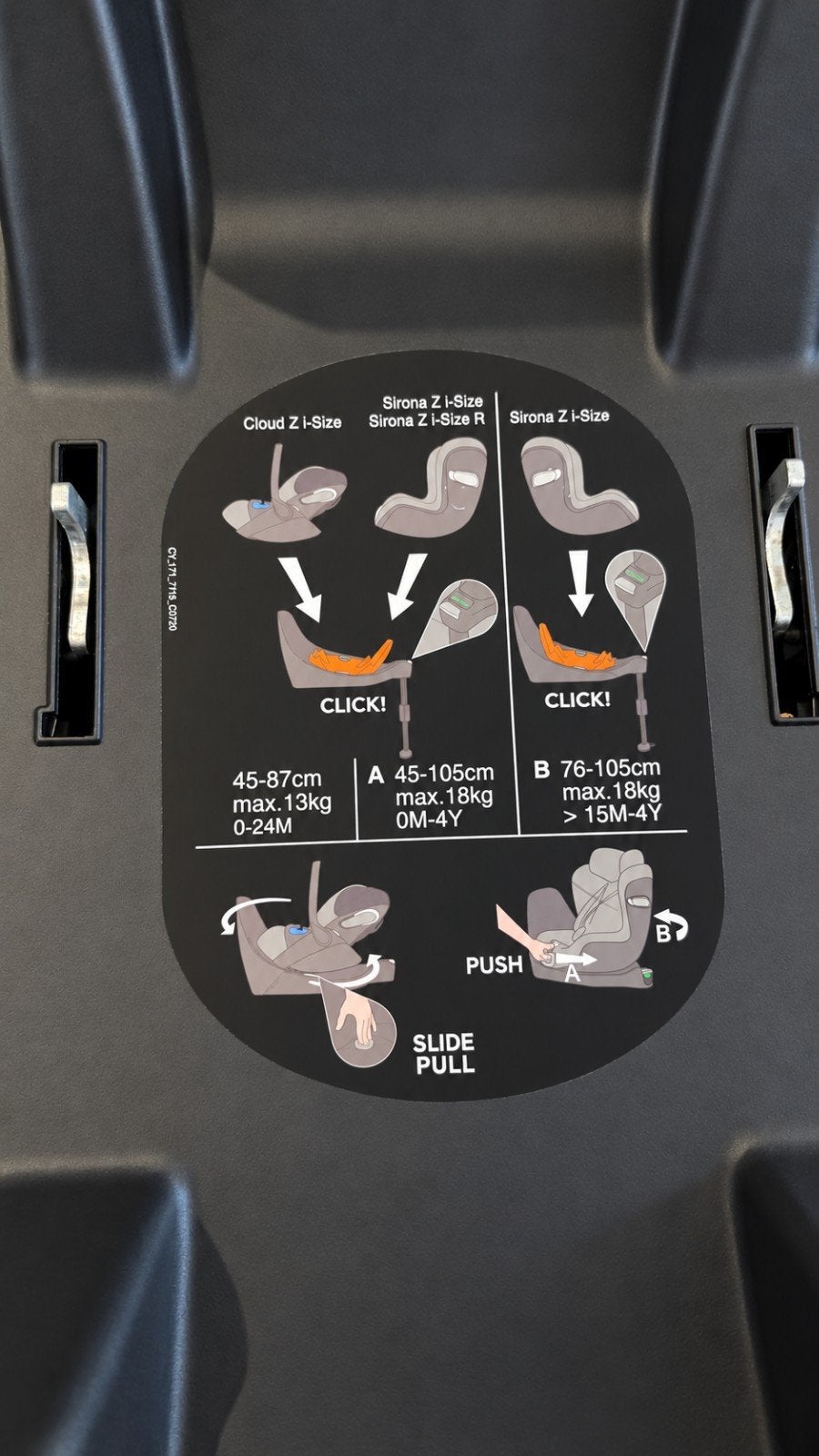 Verdraaibare autostoel Cybex + Cloud Z en Sirona Z i-Size, Verstelbare rugleuning, 0 t/m 18 kg, Zo goed als nieuw, Isofix