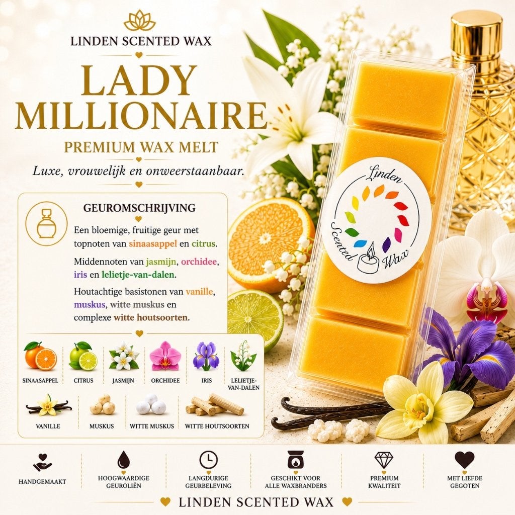 Cire de parfum Waxmelts LADY MILLIONAIRE à fondre à la main, Enlèvement ou Envoi, Neuf, Cire, Bougie