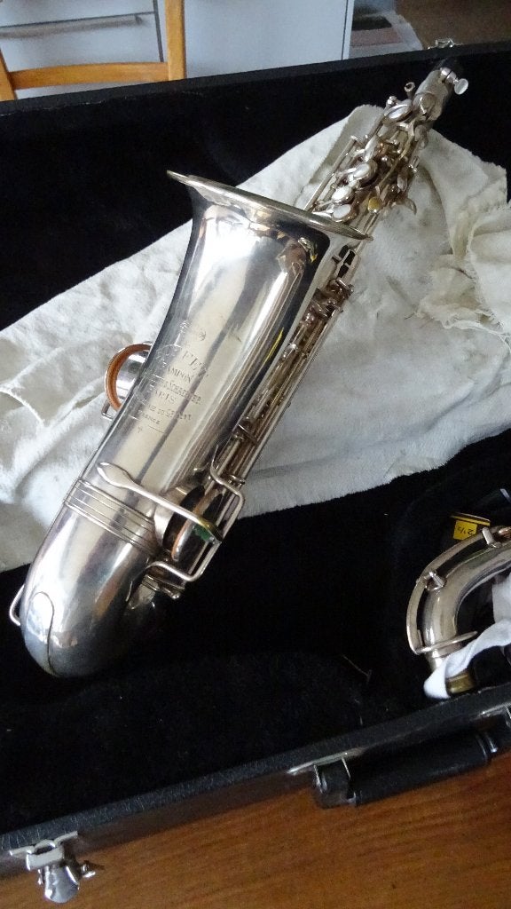 Vintage altsax, Muziek en Instrumenten, Ophalen, Gebruikt, Alt, Met koffer