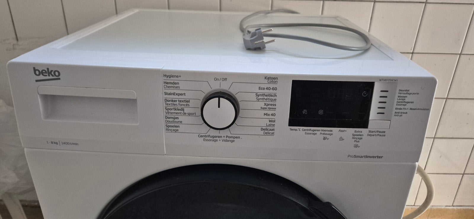 BEKO WTV8725XCW1 8 kg 1400 tpm, Ophalen