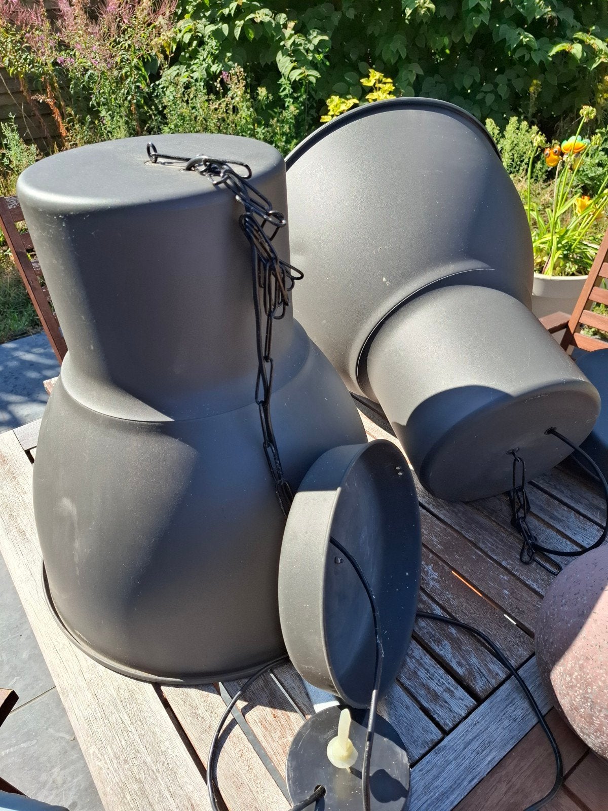 2 hanglamoen te koop., Maison & Meubles, Lampes | Suspensions, Enlèvement, Métal