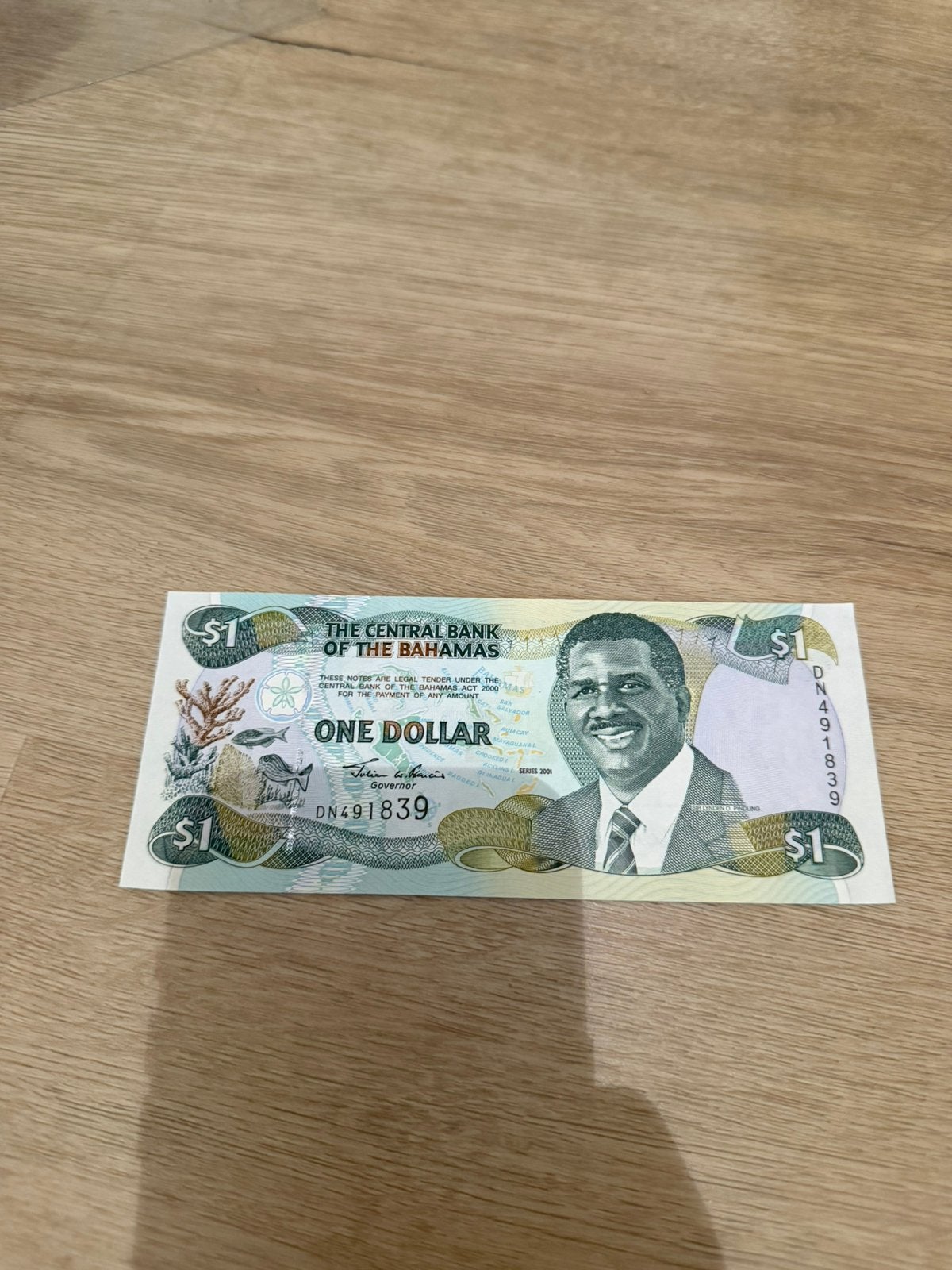 Mooi UNC biljet uit Bahama’s, Postzegels en Munten, Bankbiljetten | Europa | Niet-Eurobiljetten, Ophalen of Verzenden