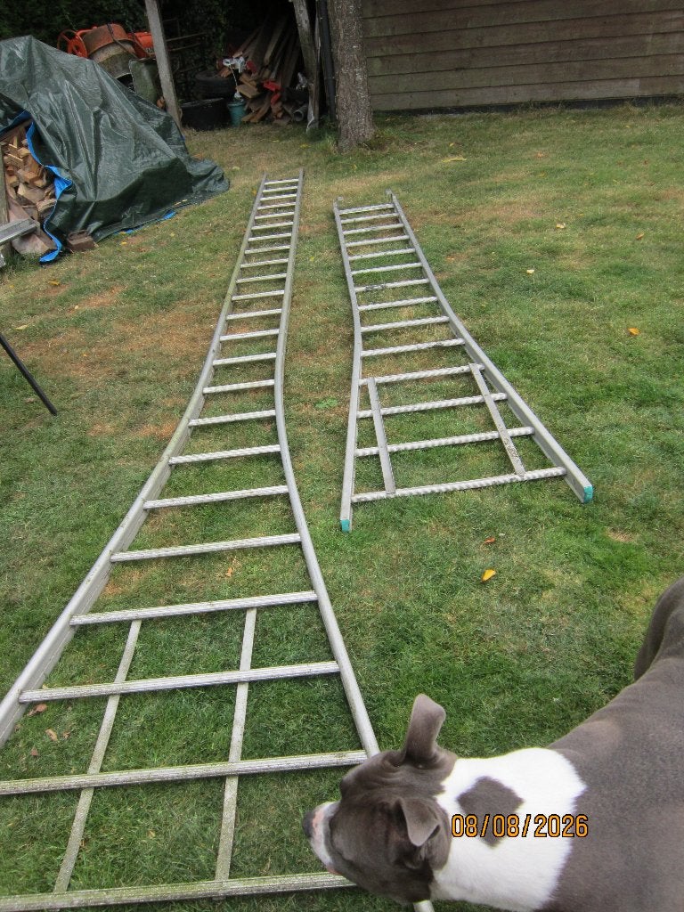ladders alu, Doe-het-zelf en Bouw, Ladders en Trappen, Ophalen, Ladder