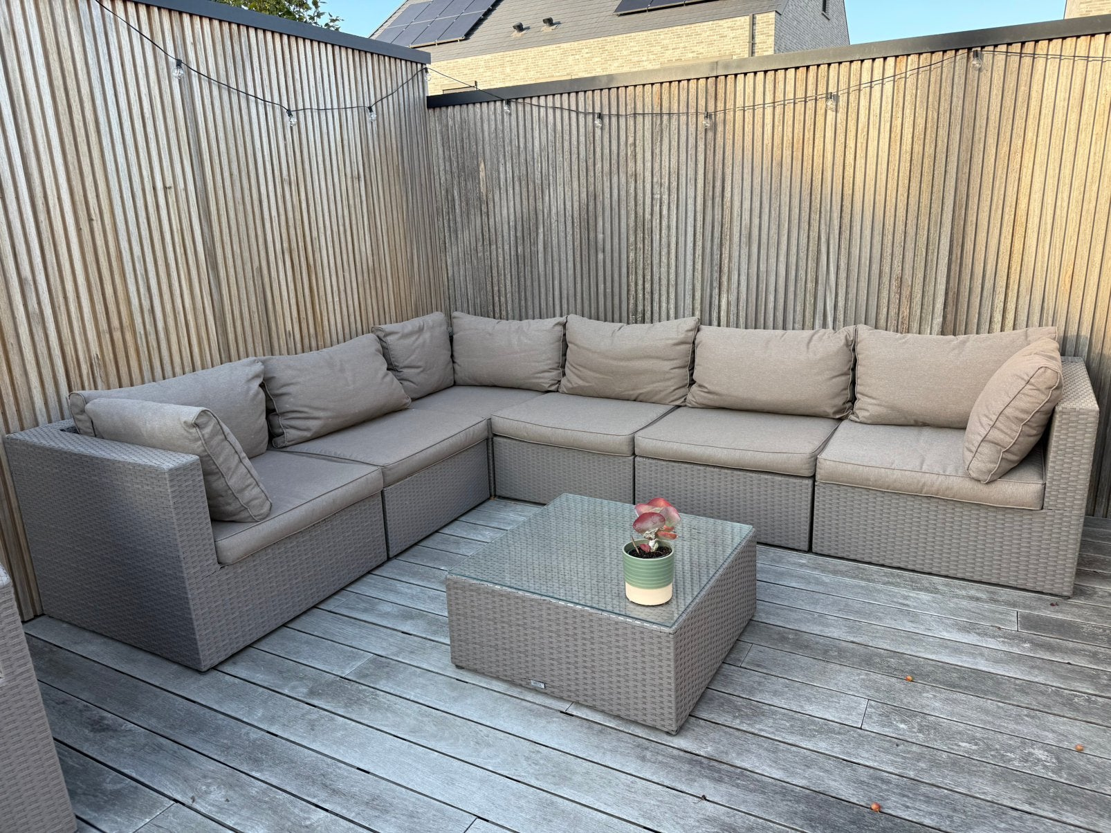 Loungeset wicker, Tuin en Terras, Ophalen, Gebruikt, 6 zitplaatsen, Bijzettafel