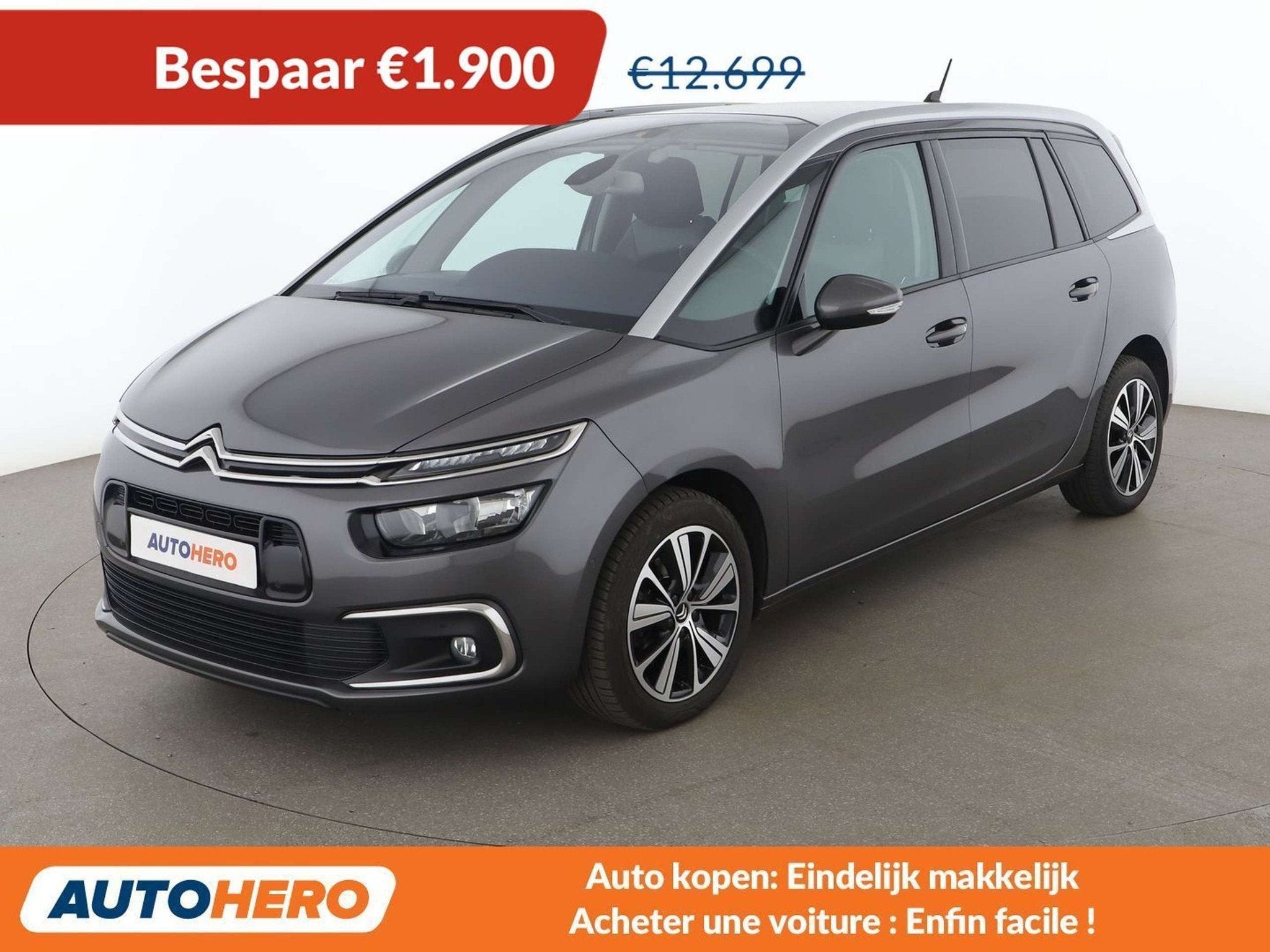 Citroën Grand C4 Picasso 1.6 THP Shine (bj 2017, automaat), Auto's, Citroën, Stof, Gebruikt, 165 pk, C4 (Grand) Picasso
