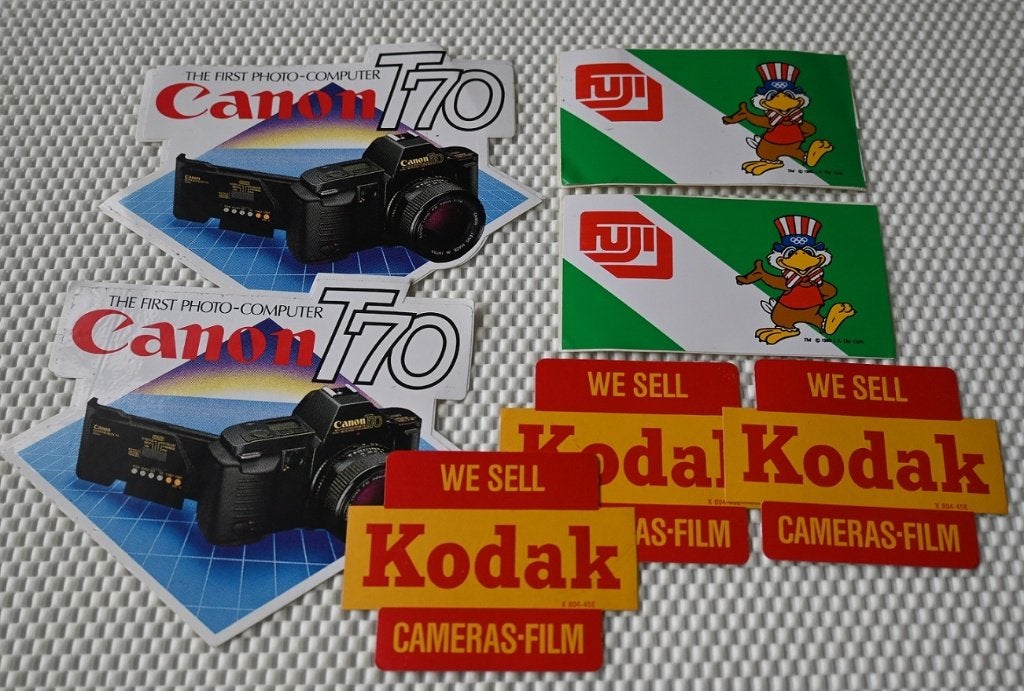 Stickers / Fotografie Kodak Fuji Canon / 7 stickers, Verzenden, Gebruikt
