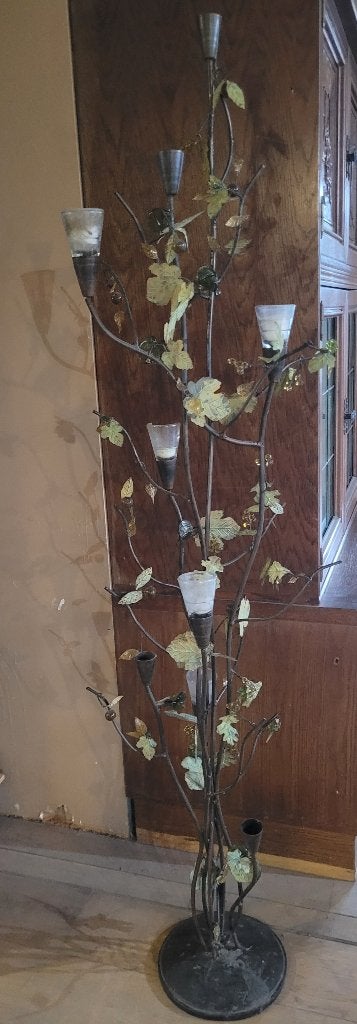 Arbre décoratif en fer forgé et feuilles en verre, 1m70, Enlèvement