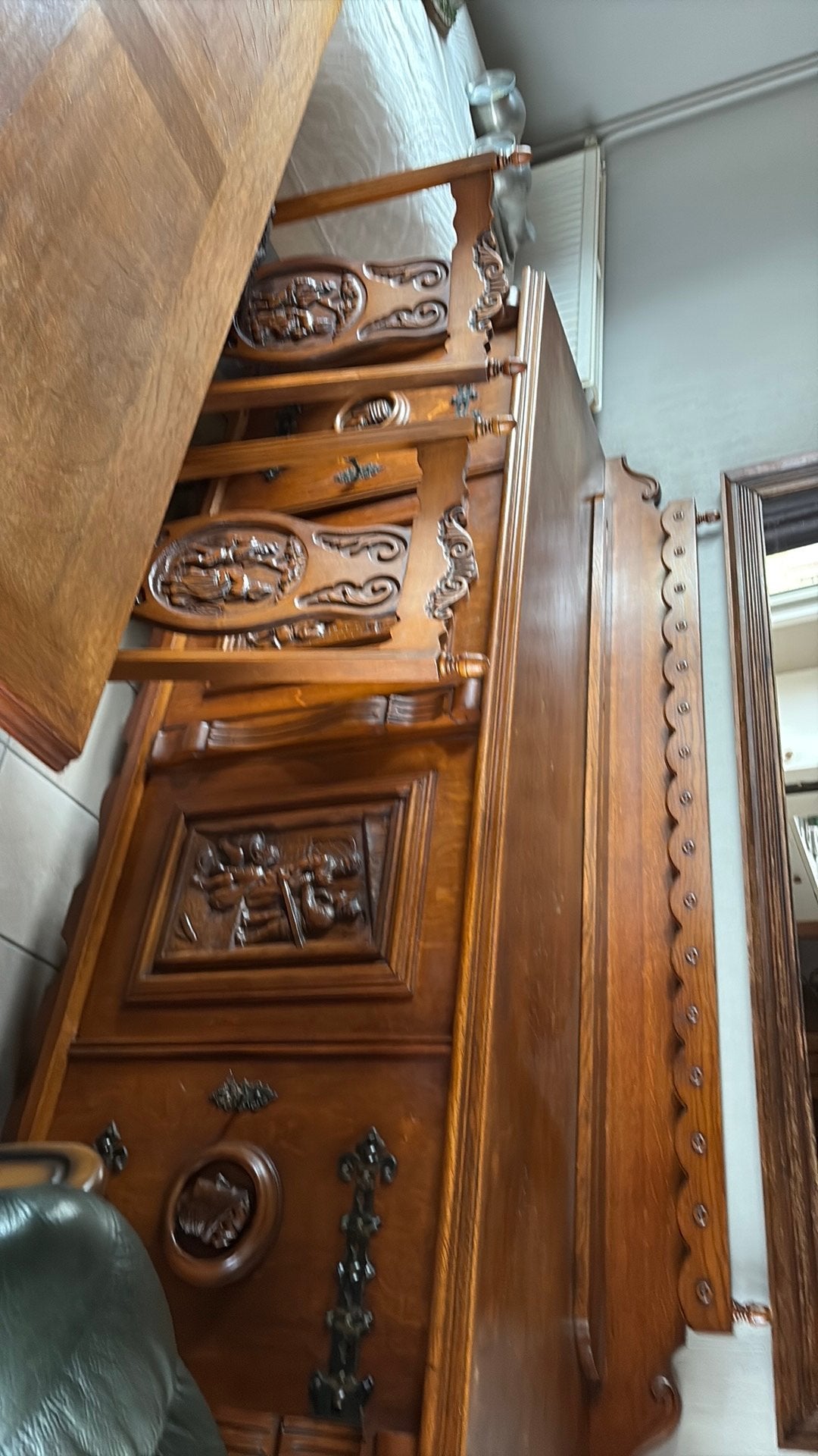 Antieke eetkamer, Antiek en Kunst, Ophalen, Rechthoekig, 150 tot 200 cm, 150 tot 200 cm