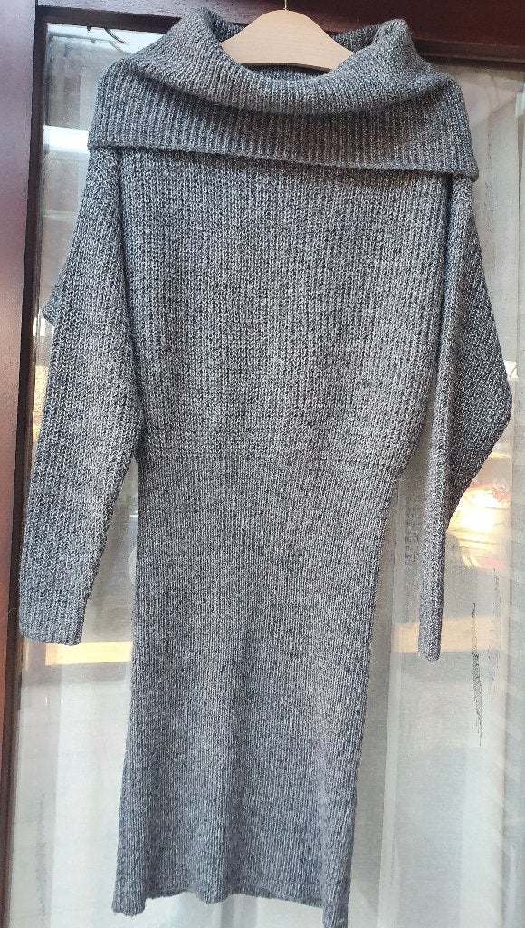 Grijze trui-jurk maat S van Vila Clothes (5%mohair-5%apaca), Kleding | Dames, Jurken, Ophalen of Verzenden, Maat 36 (S), Grijs
