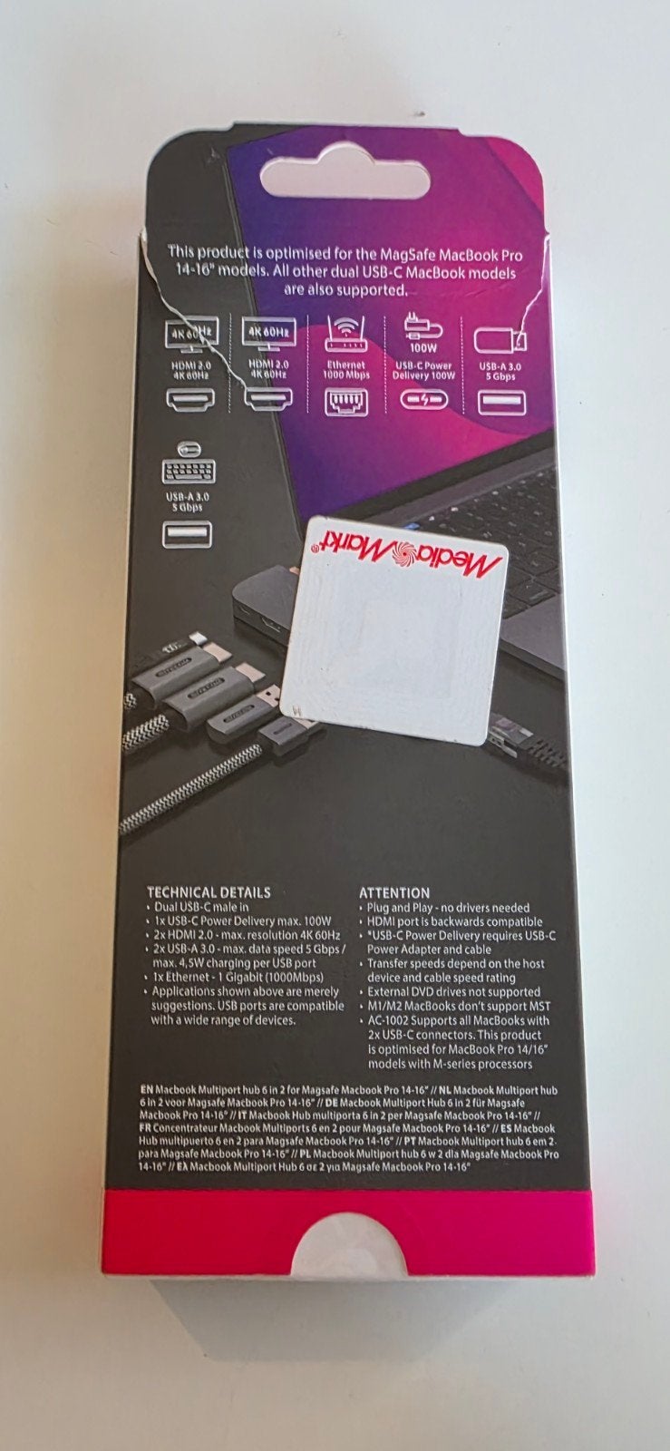 Mac Book Multiport Hub, Informatique & Logiciels, Stations d'accueil, Neuf, Enlèvement ou Envoi, Hub USB, Portable