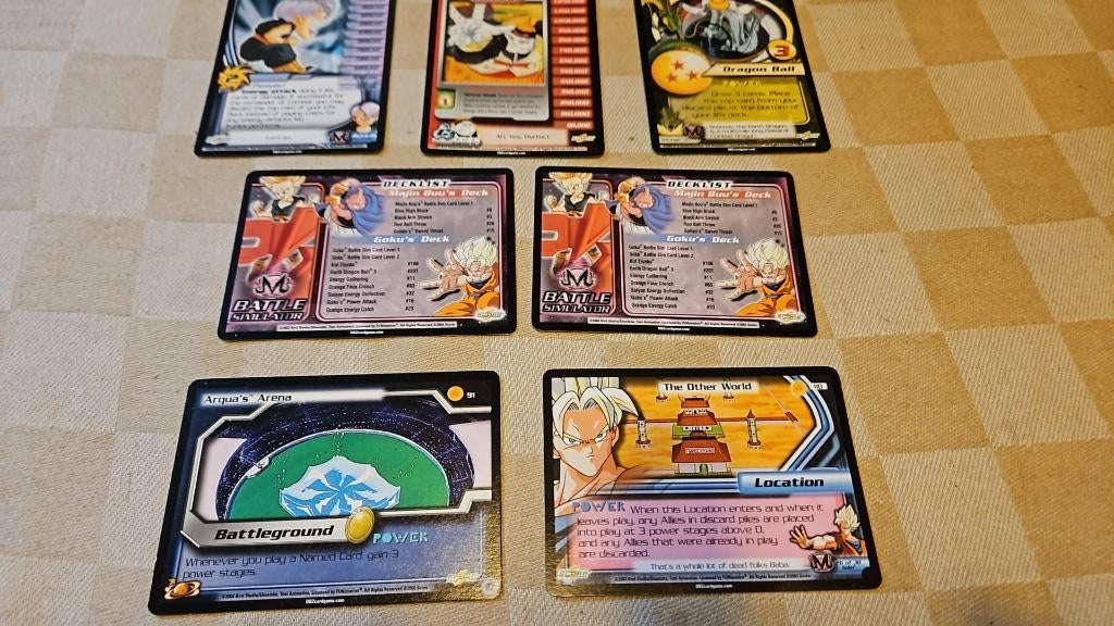 7 dragonball z kaarten diver origineel, Ophalen of Verzenden, Zo goed als nieuw, Meerdere kaarten