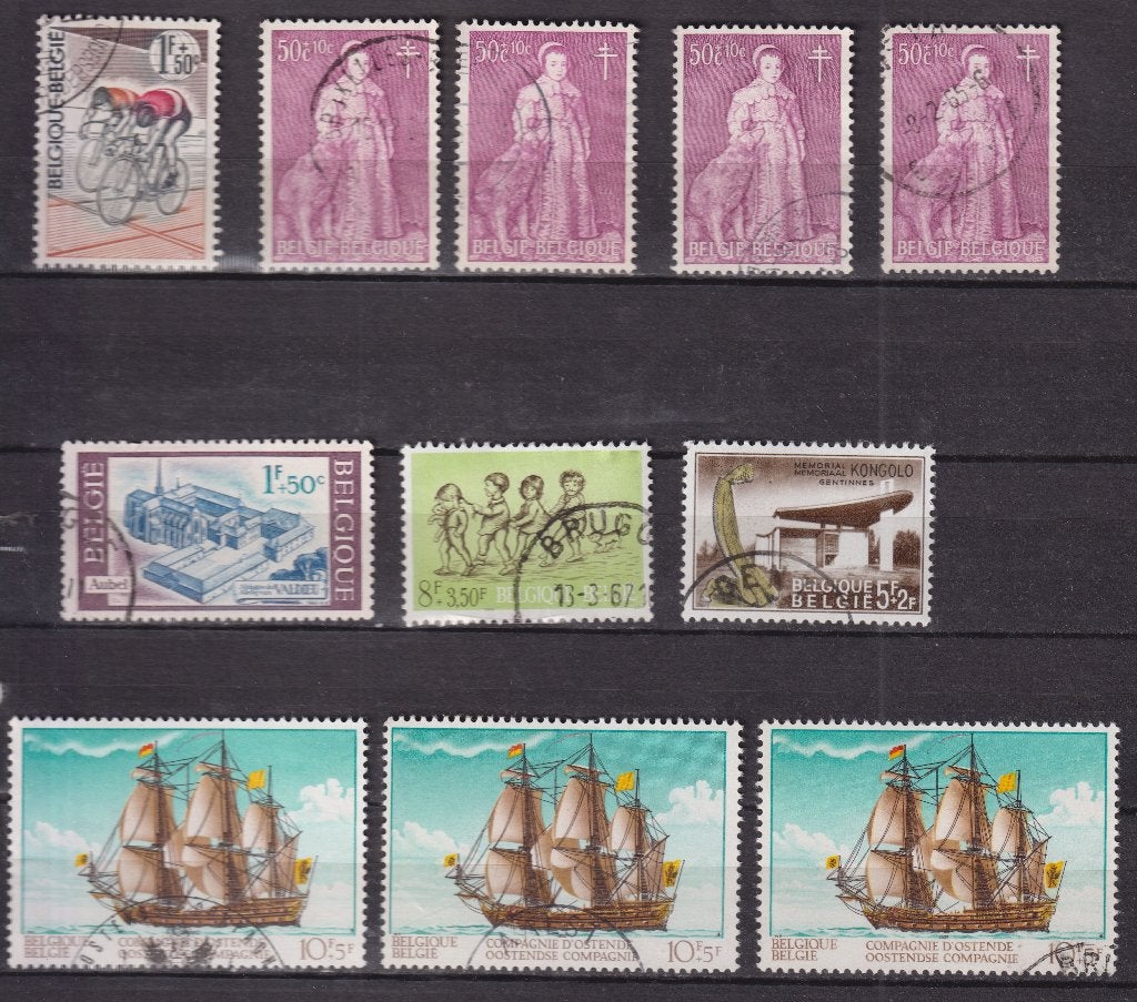 Belgique: lot de variétés oblitérés, Envoi, Affranchi, Oblitéré