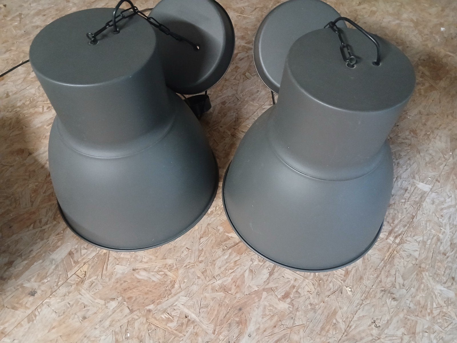 Hektar 2x grote hanglamp Ikea grijs, Gebruikt, Rond, Grijs, Ophalen