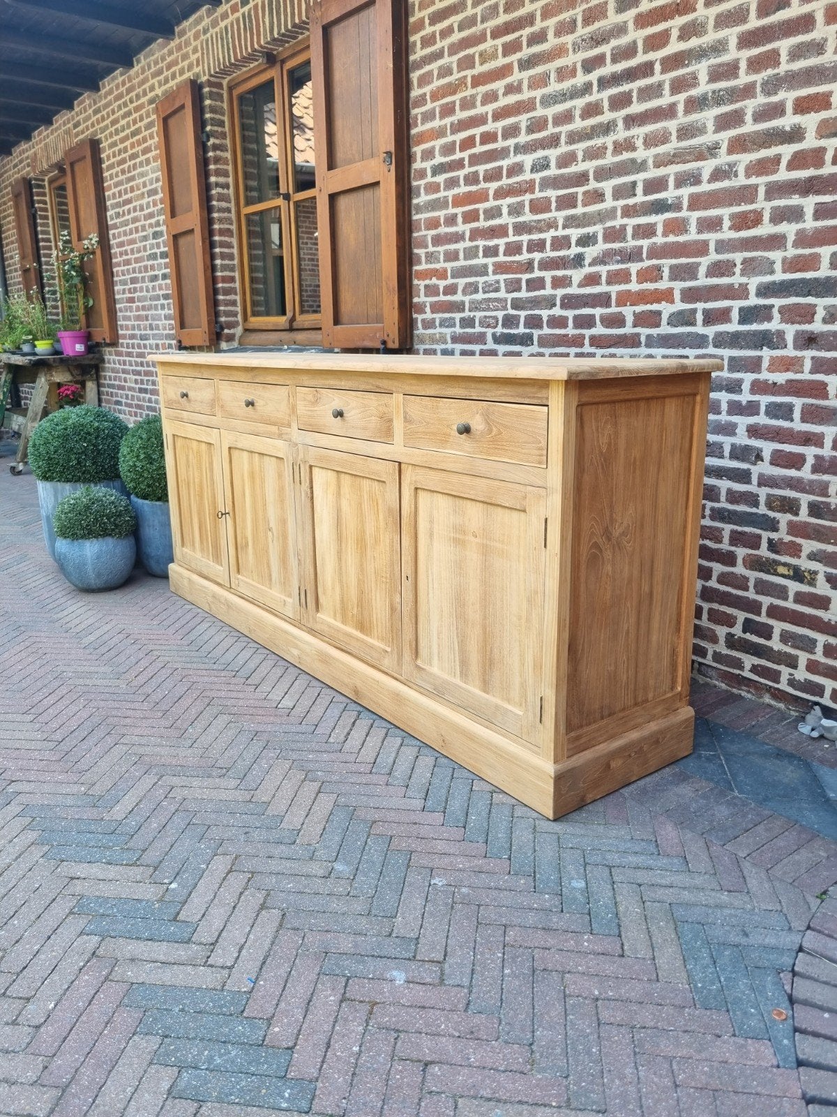 Teak dressoir art.155/26.2, Ophalen, ., Teakhout, 200 cm of meer