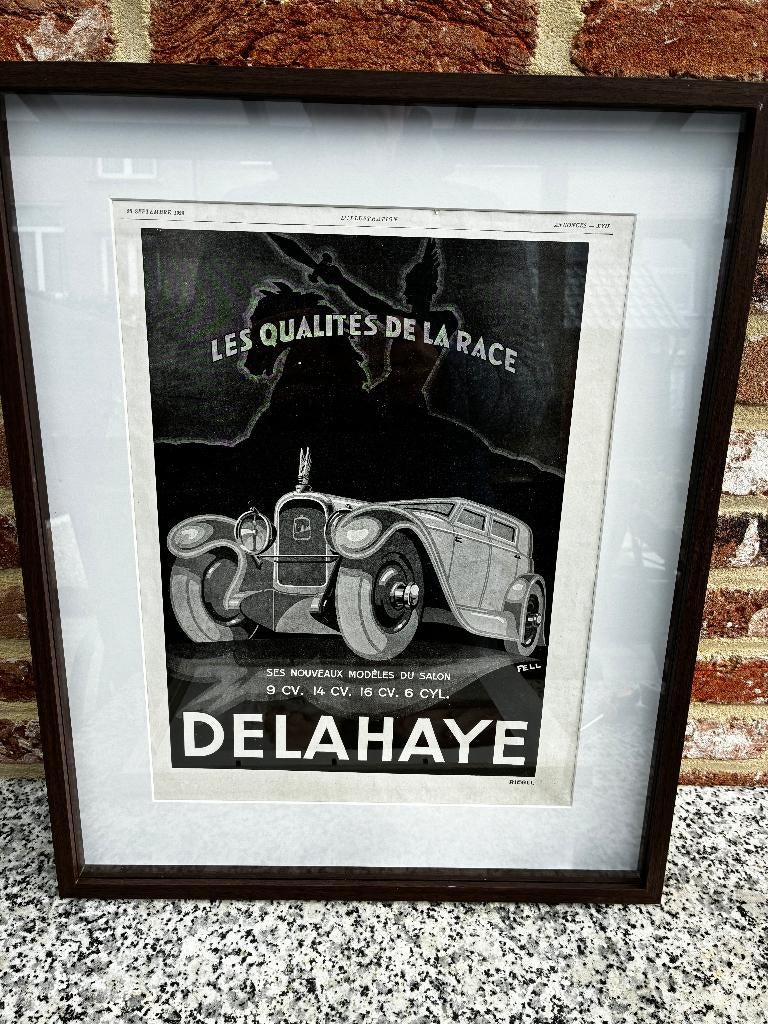 originele reclame Delhaye 1929 ,oldtimer, Ophalen of Verzenden, Zo goed als nieuw, Reclamebord
