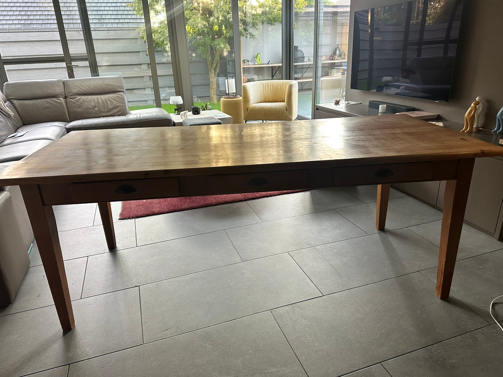 Grenen tafel, Ophalen, Gebruikt, 200 cm of meer, Landelijk
