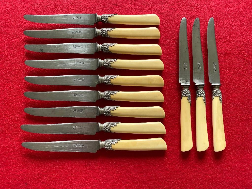 12 Anciens Couteaux C Boland Bruxelles 1880-1920, Antiquités & Art, Enlèvement ou Envoi