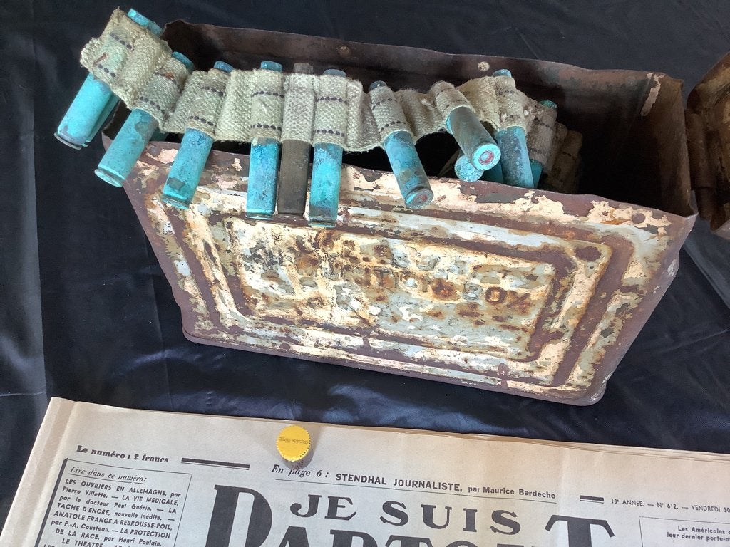 Caisse Camo authentique US ww2 terrain inerte tirée en ww2, Enlèvement ou Envoi