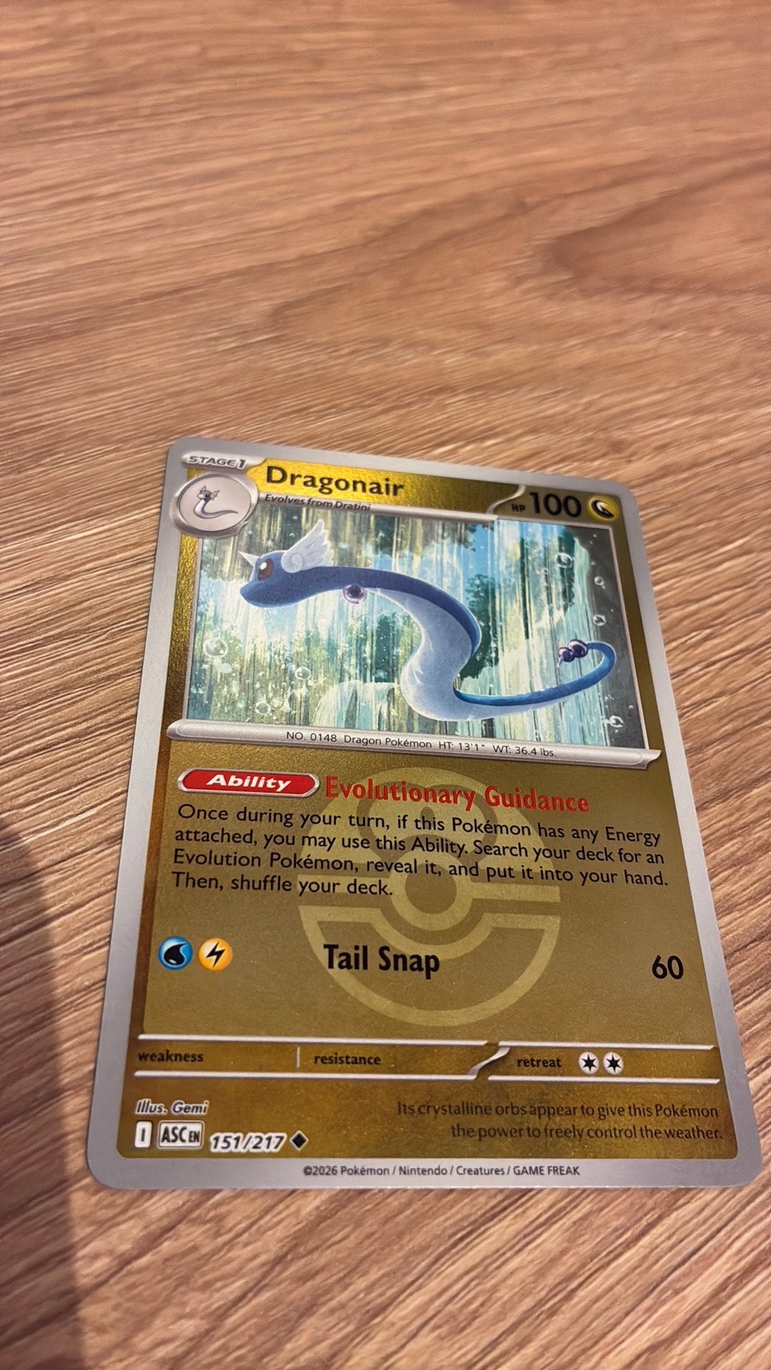 Dragonair #151 Reverse Love Ball - ASC - Pokemon, Enlèvement ou Envoi, Comme neuf, Plusieurs cartes