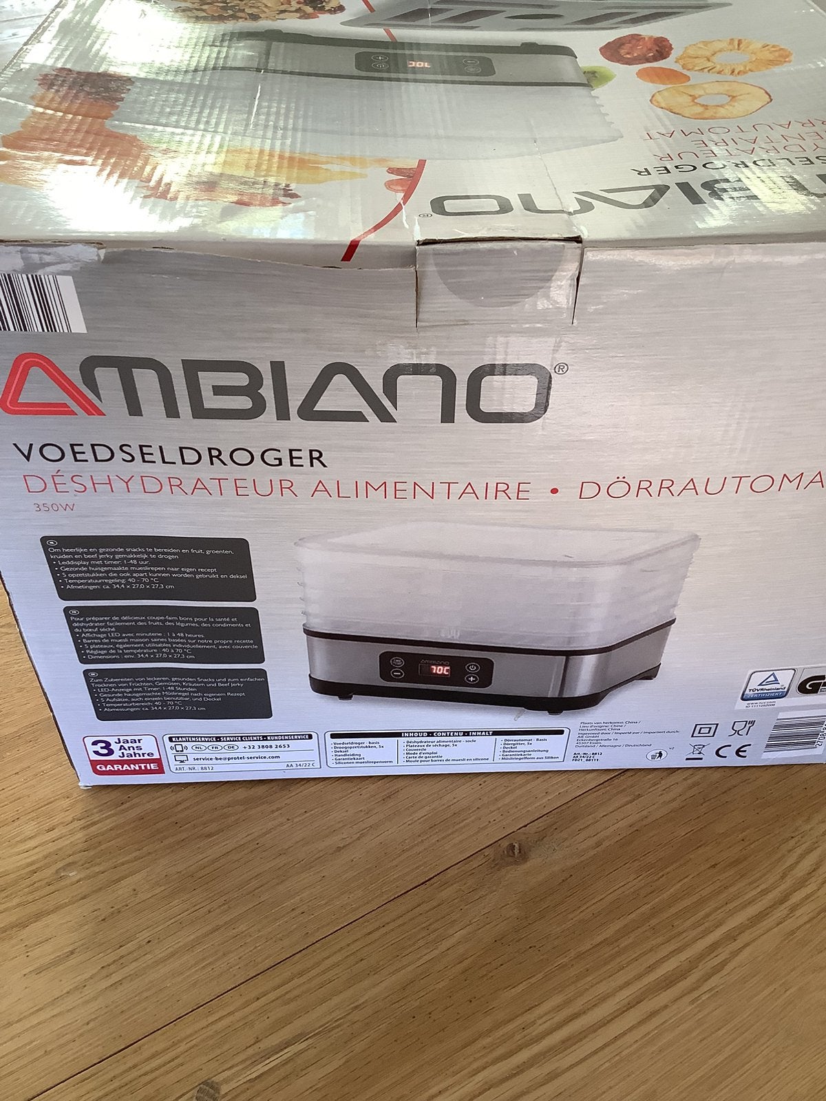 Ambiano voedseldroger, Ophalen, Nieuw
