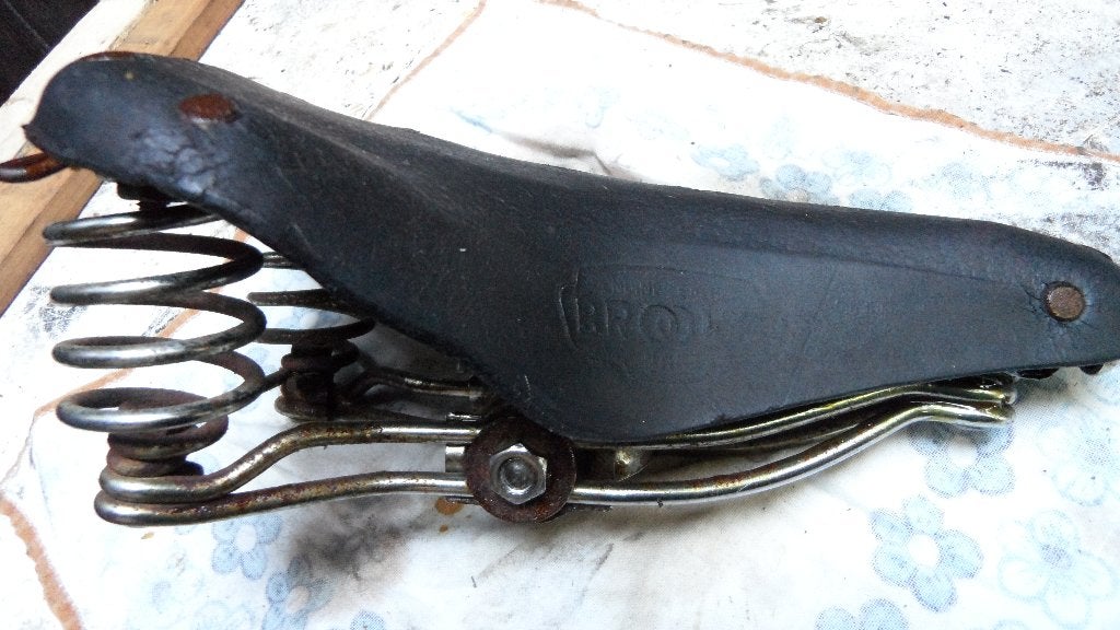 Brooks fietszadel, Fietsen en Brommers, Gebruikt, Leer, Zadel, Ophalen