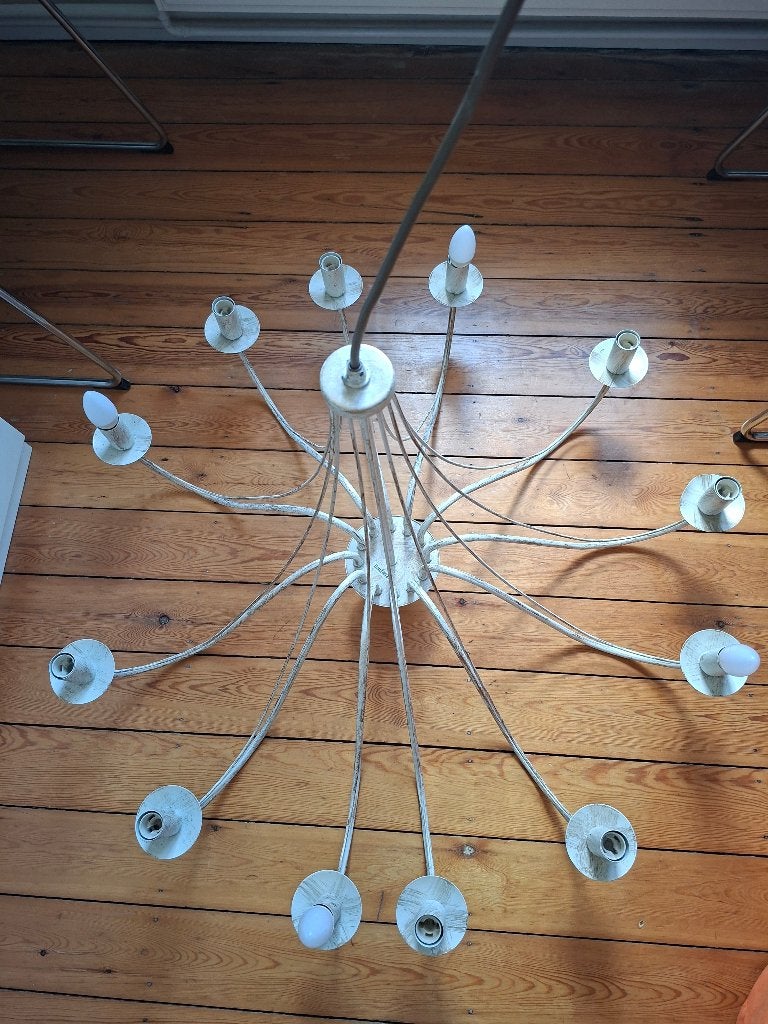 Luster landelijk, Huis en Inrichting, Lampen | Kroonluchters, Ophalen, Gebruikt, E14 (klein), Landelijk