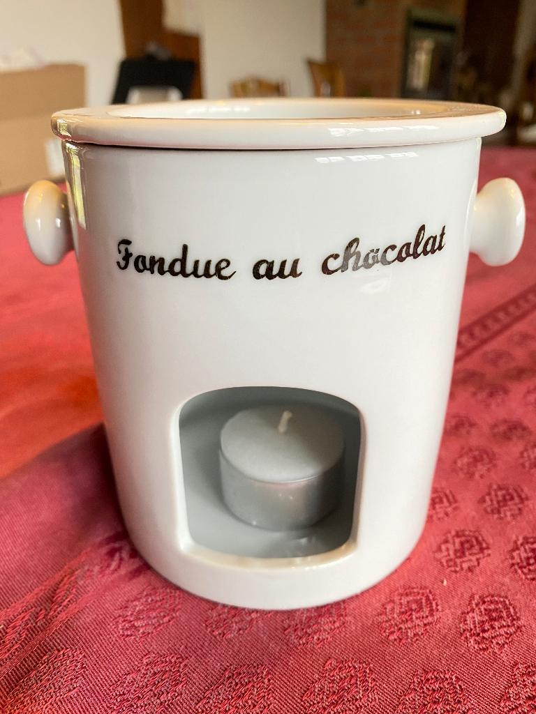 Fondue chocolat :récipient, Electroménager, Fondue, Enlèvement ou Envoi, Neuf, Bougie chauffe-plat, Accessoires pour fondue