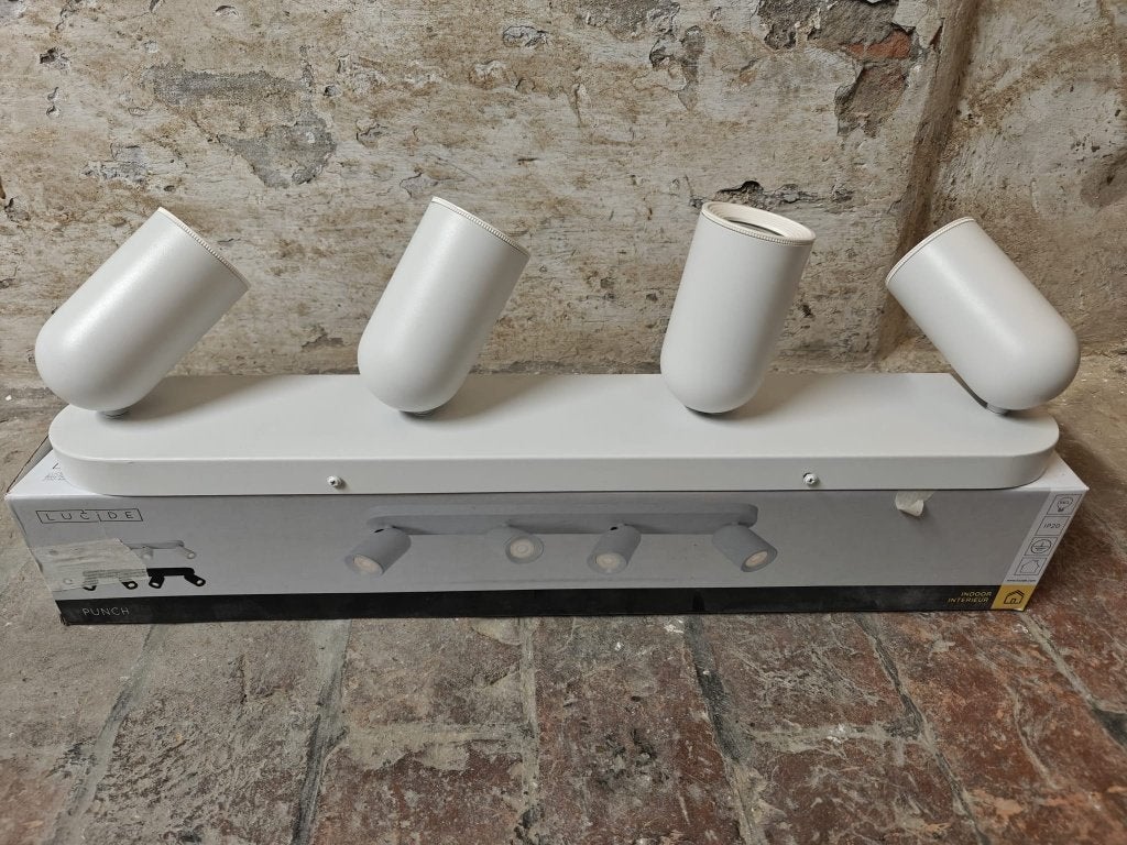 Lucide PUNCH - Plafondspot 4xGU10 Wit, Huis en Inrichting, Ophalen, GU10, Nieuw, Plafondspot