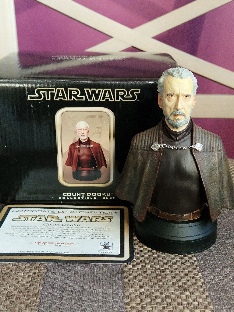 Star Wars Gentle Giant Count Dooku Collectible Mini Bust, Envoi, Utilisé, Autres types